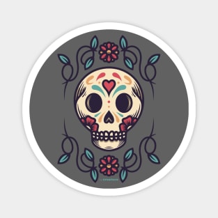 Floral Skull Magnet